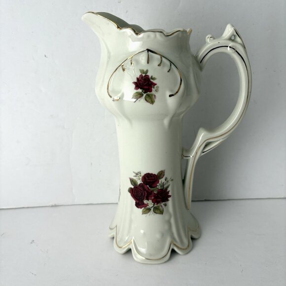 FORMALITIES by BAUM BROS Vintage Porcelain Pitcher Vase 10" Tall Rose Collection - Picture 1 of 9